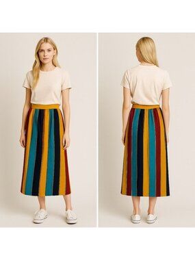 Vintage 100% Silk Wrap Midi Skirt